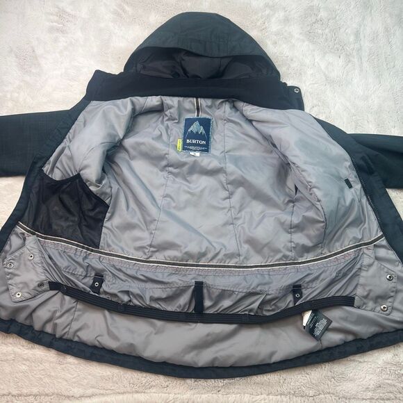 Burton Dry Ride Waterproof Snowboard Ski Jacket Gray Womens Small Zipper Pockets - Picture 6 of 13
